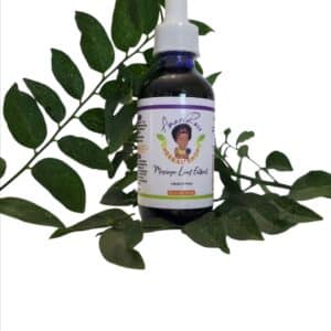 Organic Moringa Leaf herbal tincture in blue glass dropper bottle with natural wellness supplement, 2oz liquid extract for holistic health